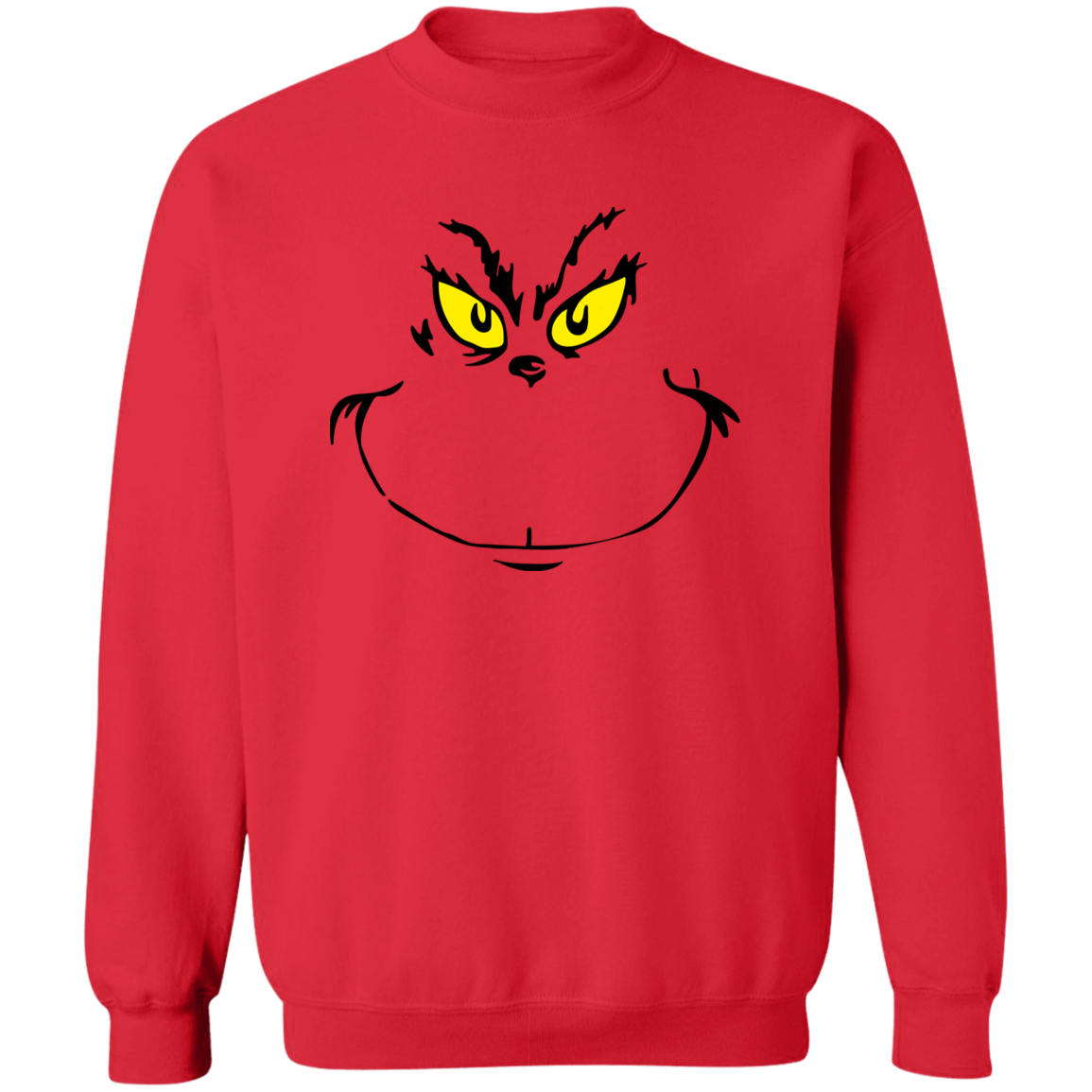 Christmas | Grinch Face | Pullover Crewneck Sweatshirt