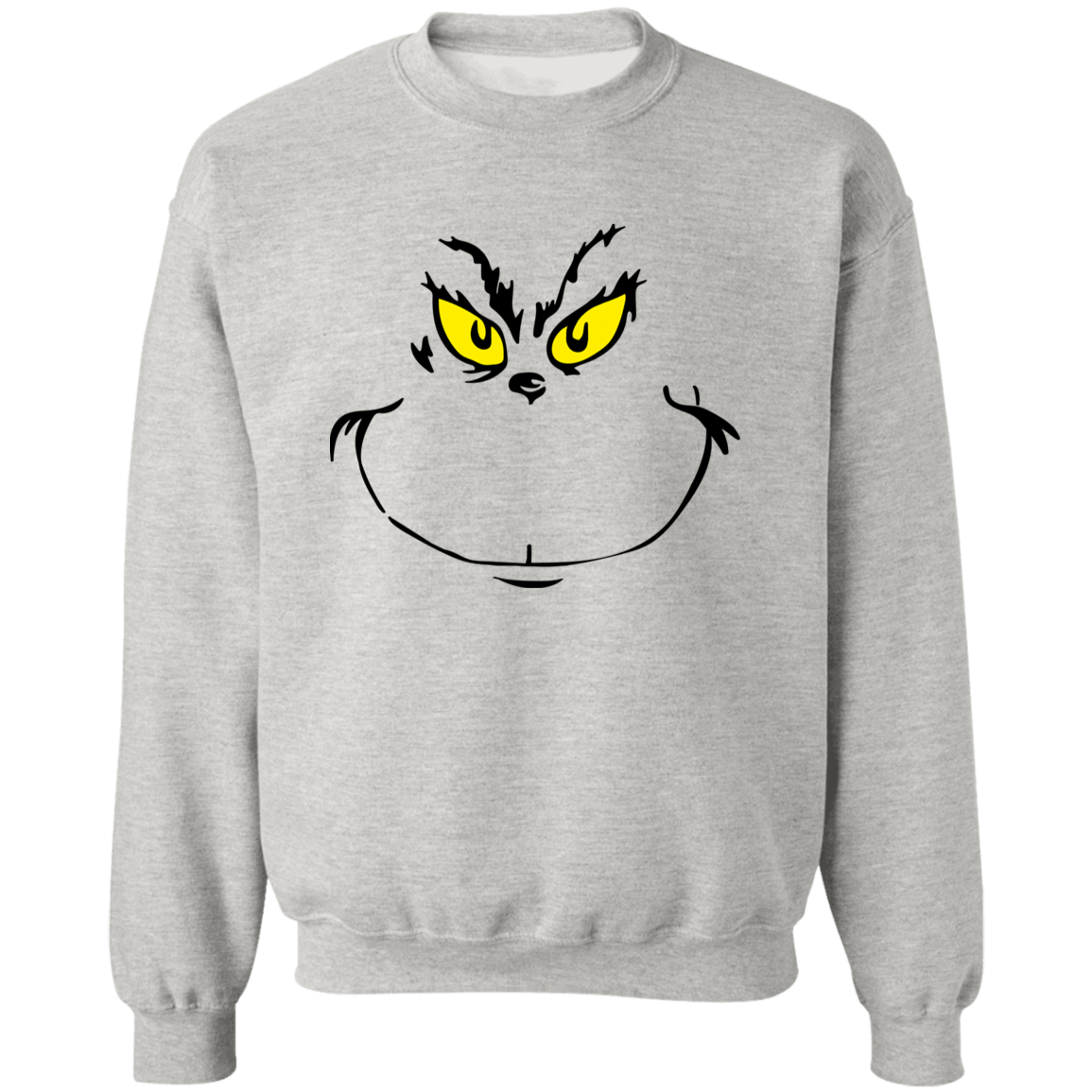 Christmas | Grinch Face | Pullover Crewneck Sweatshirt