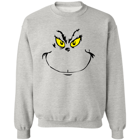 Christmas | Grinch Face | Pullover Crewneck Sweatshirt