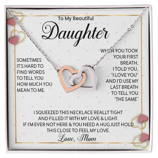 My Beautiful Daughter| I Love You - Interlocking Hearts Necklace